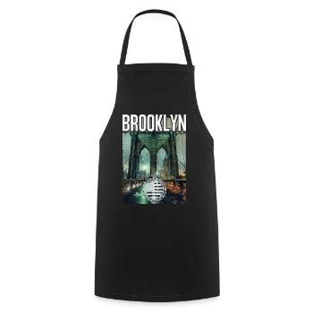 Brooklyn Birdge - Kochschürze - Schwarz - Vorne - AI Model Male 185 dark (185cm)