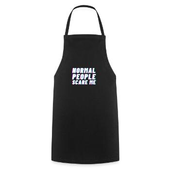 Normal People Menschen Spruch Angst Geschenk - Kochschürze - Schwarz - Vorne - AI Model Male 185 dark (185cm)