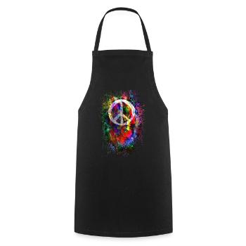 Peace symbol peace freedom love - Cooking Apron - black - Front - AI Model Male 185 dark (185cm)