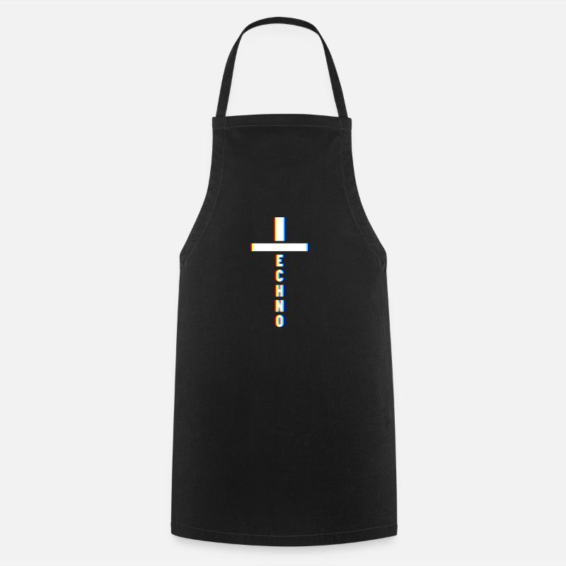 Techno Kreuz geschenk - Kochschürze - Schwarz