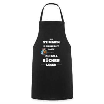 Buch Lesen Bücher Literatur Leser Leseratte Buch - Kochschürze - Schwarz - Vorne - AI Model Male 185 dark (185cm)
