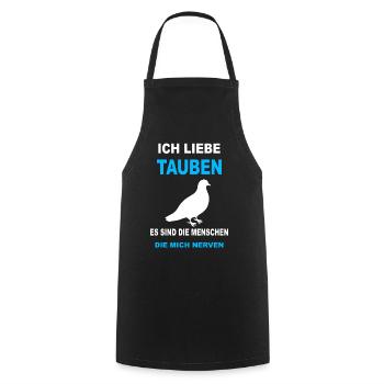 Taube Taubenzüchter Tauben Vogel Brieftaube lustig - Kochschürze - Schwarz - Vorne - AI Model Male 185 dark (185cm)