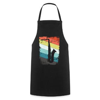 Saxophone saxophone - Tablier de cuisine - noir - Devant - AI Model Male 185 dark (185cm)