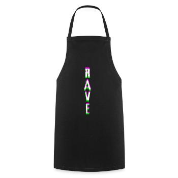 Techno Rave trance party house bass cadeau - Tablier de cuisine - noir - Devant - AI Model Male 185 dark (185cm)