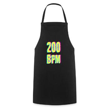 techno rave bpm dj festival electro hardstyle - Cooking Apron - black - Front - AI Model Male 185 dark (185cm)