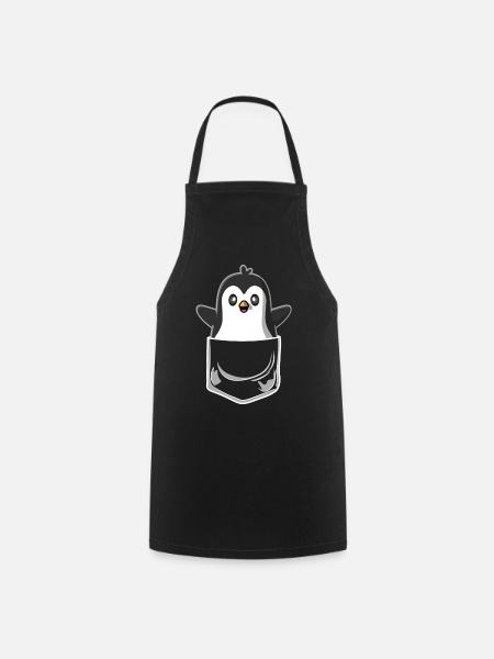Poche de poche de poitrine de pingouin - Tablier de cuisine - noir