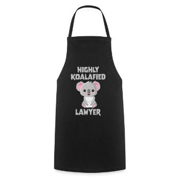 Highly Koalafied Lawyer - Cooking Apron - black - Front - AI Model Male 185 dark (185cm)