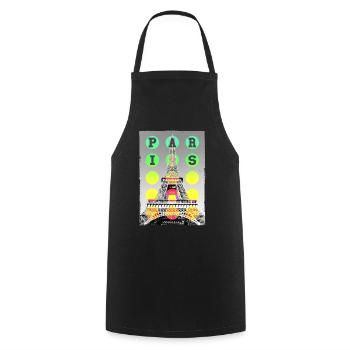 Paris France City Skyline Home Love - Cooking Apron - black - Front - AI Model Male 185 dark (185cm)