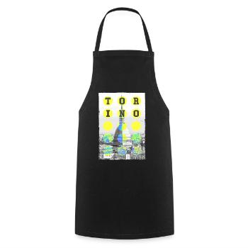 Turin Turin Turin Italie Ville Skyline Vacances Amour - Tablier de cuisine - noir - Devant - AI Model Male 185 dark (185cm)
