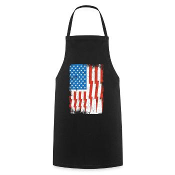 Electrician US Flag - Cooking Apron - black - Front - AI Model Male 185 dark (185cm)