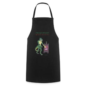 Royal Monstrous Lizard - Cooking Apron - black - Front - AI Model Male 185 dark (185cm)