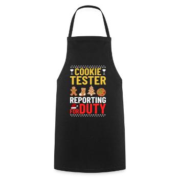 Christmas Cookies Biscuit Baking Christmas biscuits - Cooking Apron - black - Front - AI Model Male 185 dark (185cm)
