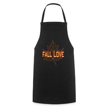 fall love Herbst orange - Kochschürze - Schwarz - Vorne - AI Model Male 185 dark (185cm)