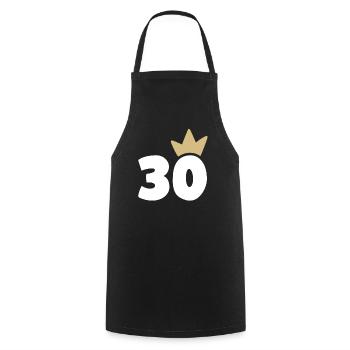 30 crown number 30 - Cooking Apron - black - Front - AI Model Male 185 dark (185cm)