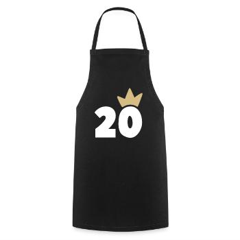 20 crown number 30 - Cooking Apron - black - Front - AI Model Male 185 dark (185cm)