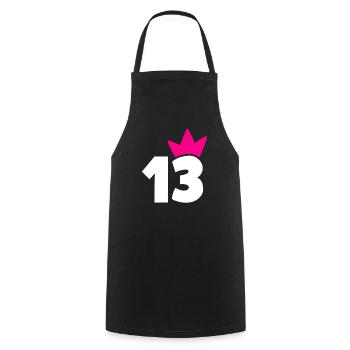13 Krone Fille 13 - Tablier de cuisine - noir - Devant - AI Model Male 185 dark (185cm)