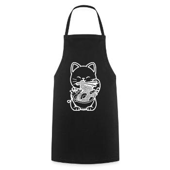 Ramen Cat Japanese Ramen Cat Lovers - Cooking Apron - black - Front - AI Model Male 185 dark (185cm)