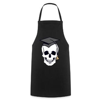 Totenkopf Schädel Gruselig Student Uni Halloween - Kochschürze - Schwarz - Vorne - AI Model Male 185 dark (185cm)