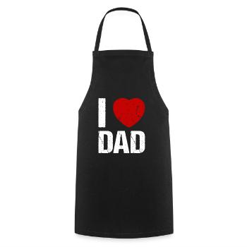I love Dad Daddy Heart Papa Dad - Cooking Apron - black - Front - AI Model Male 185 dark (185cm)