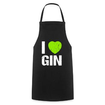 J’adore Gin Heart Gin Lovers - Tablier de cuisine - noir - Devant - AI Model Male 185 dark (185cm)