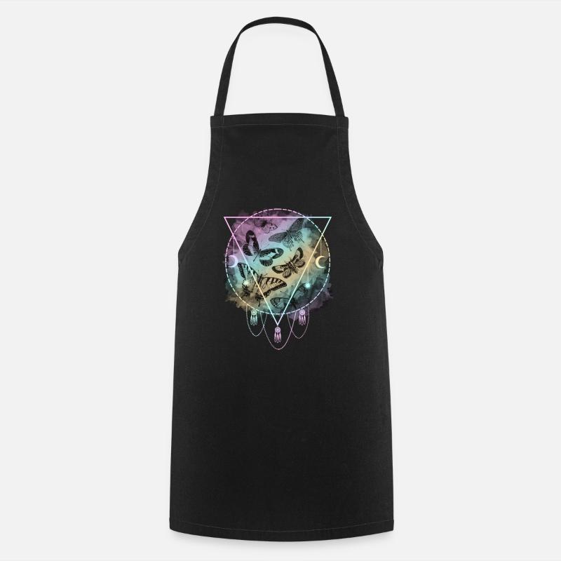Bunte Schmetterlinge Pastel Goth - Kochschürze - Schwarz