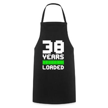 38 Years Loaded 38th Birthday - Cooking Apron - black - Front - AI Model Male 185 dark (185cm)