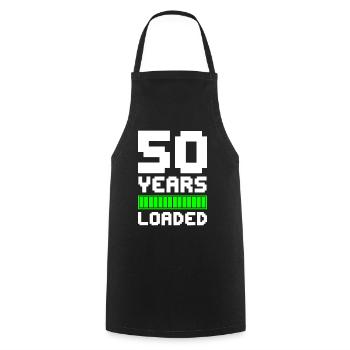 50 Years Loaded 50. Geburtstag - Kochschürze - Schwarz - Vorne - AI Model Male 185 dark (185cm)
