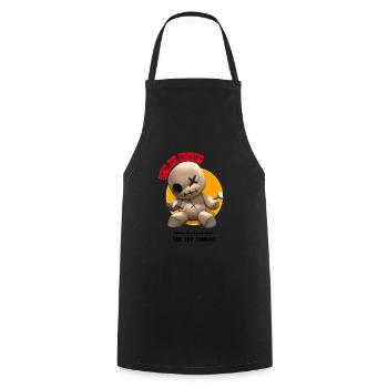 The ghost doll is very scary horror cartoon - Kochschürze - Schwarz - Vorne - AI Model Male 185 dark (185cm)