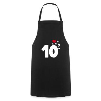 10 Herzen 10. Geburtstag - Kochschürze - Schwarz - Vorne - AI Model Male 185 dark (185cm)