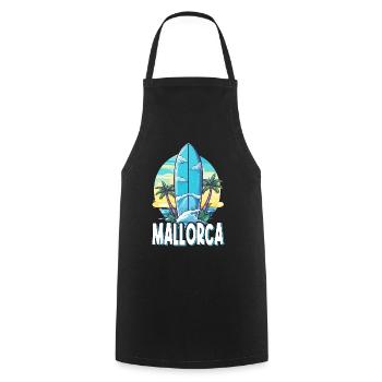 Majorca Palm Surfing Spain Island Summer Party - Cooking Apron - black - Front - AI Model Male 185 dark (185cm)