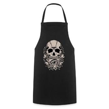 Allsehendes Auge mit Totenkopf Horror design - Kochschürze - Schwarz - Vorne - AI Model Male 185 dark (185cm)