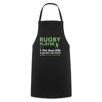 Définition du joueur de sport Rugby - Tablier de cuisine - noir - Devant - AI Model Male 185 dark (185cm)