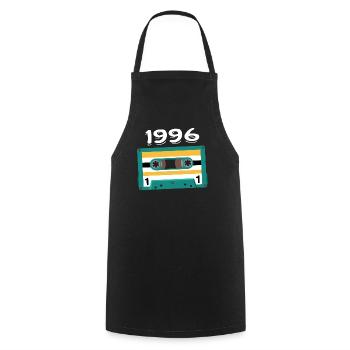 Cassette 1996 Vintage Anniversary 1996 - Cooking Apron - black - Front - AI Model Male 185 dark (185cm)
