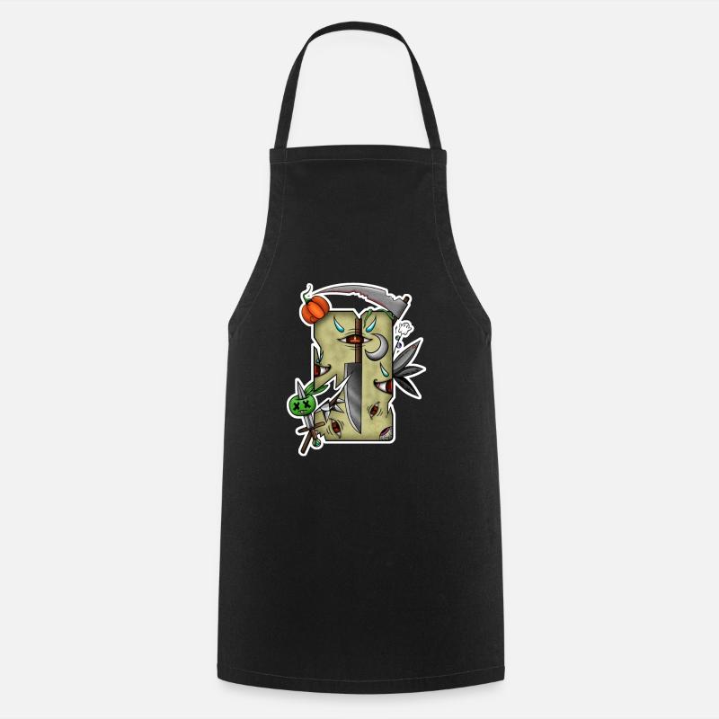 Damaged Halloween Tarot! By Pousse2Bambou! - Cooking Apron - black