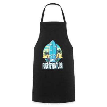 Fuerteventura Surfing Surfboard Palm Trees Island Summer - Cooking Apron - black - Front - AI Model Male 185 dark (185cm)
