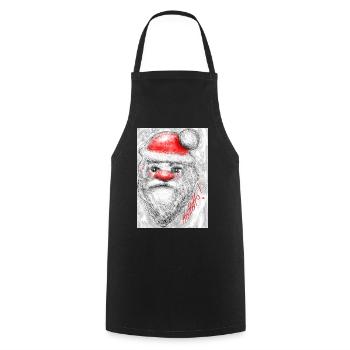 Lustiger Weihnachtsmann mit roter Nase - Kochschürze - Schwarz - Vorne - AI Model Male 185 dark (185cm)