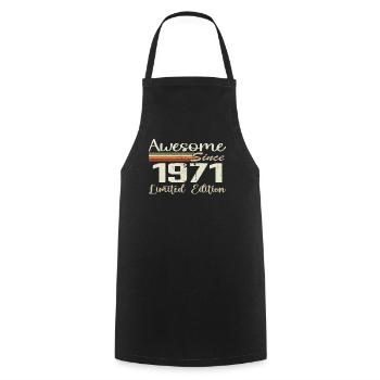 Geburtstag 53 Jahre Jahrgang 1971 Geschenk 1971 - Kochschürze - Schwarz - Vorne - AI Model Male 185 dark (185cm)