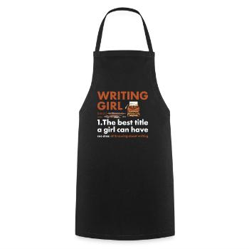 Writer Girl Definition Writing - Cooking Apron - black - Front - AI Model Male 185 dark (185cm)
