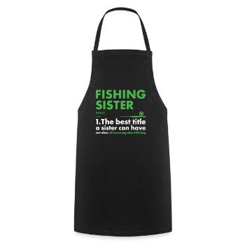Fisher Sister Définition Pêche - Tablier de cuisine - noir - Devant - AI Model Male 185 dark (185cm)