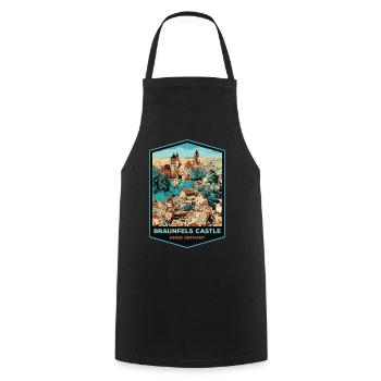 Illustration Château Braunfels, Allemagne - Tablier de cuisine - noir - Devant - AI Model Male 185 dark (185cm)