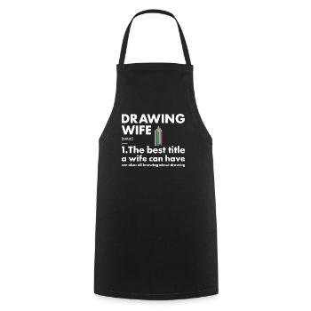 Dessin de définition de femme de tiroir - Tablier de cuisine - noir - Devant - AI Model Male 185 dark (185cm)