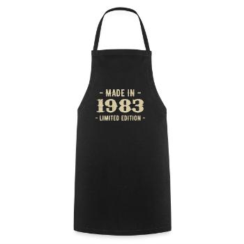 Vintage 1983 Édition Limitée Cadeau 1983 - Tablier de cuisine - noir - Devant - AI Model Male 185 dark (185cm)