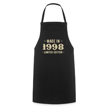 Vintage 1998 Édition Limitée Cadeau 1998 - Tablier de cuisine - noir - Devant - AI Model Male 185 dark (185cm)