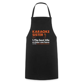 Singer Sister Definition Karaoke - Kochschürze - Schwarz - Vorne - AI Model Male 185 dark (185cm)
