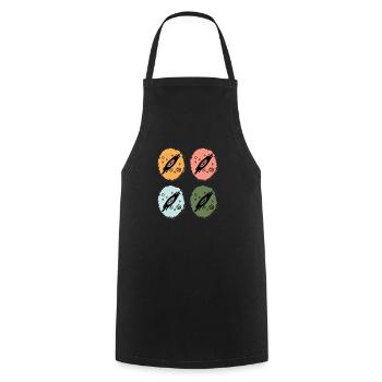 Espace, Astronaute, Galaxie, Planètes, Étoiles - Tablier de cuisine - noir - Devant - AI Model Male 185 dark (185cm)