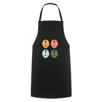 Espace, Astronaute, Galaxie, Planètes, Étoiles - Tablier de cuisine - noir - Devant - AI Model Male 185 dark (185cm)