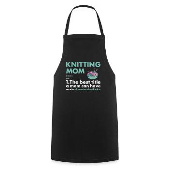 Knitter Mom Definition Knitting - Cooking Apron - black - Front - AI Model Male 185 dark (185cm)