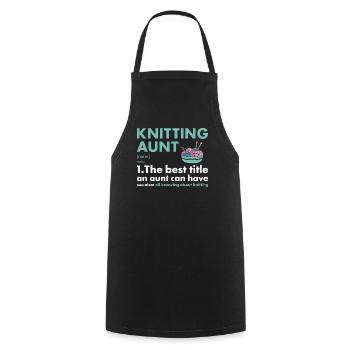 Tricoteuse Tante Définition Tricot - Tablier de cuisine - noir - Devant - AI Model Male 185 dark (185cm)