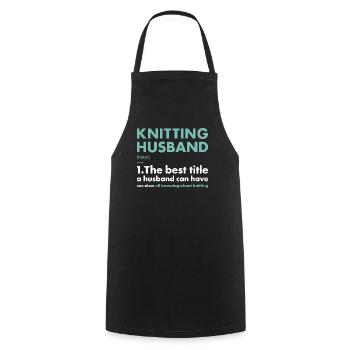 Tricoteur Mari Définition Tricot - Tablier de cuisine - noir - Devant - AI Model Male 185 dark (185cm)