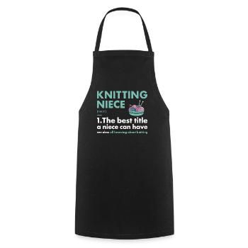 Knitter Niece Definition Knitting - Cooking Apron - black - Front - AI Model Male 185 dark (185cm)